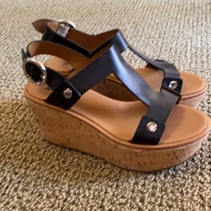 Frye wedge sandals Size 8